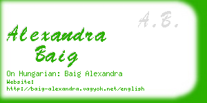 alexandra baig business card